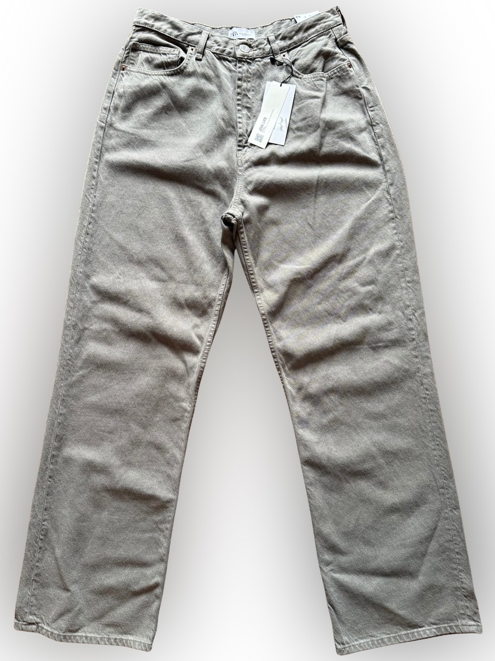 Zara High-Rise Wide-Leg Jeans — Faded Gray - Picture 3 of 9